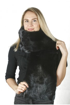 Black mink fur scarf-stole